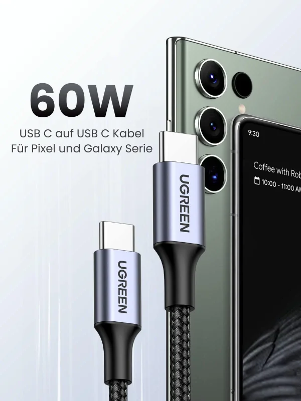 UGREEN USB-C-auf-USB-C-Kabel, 60 W