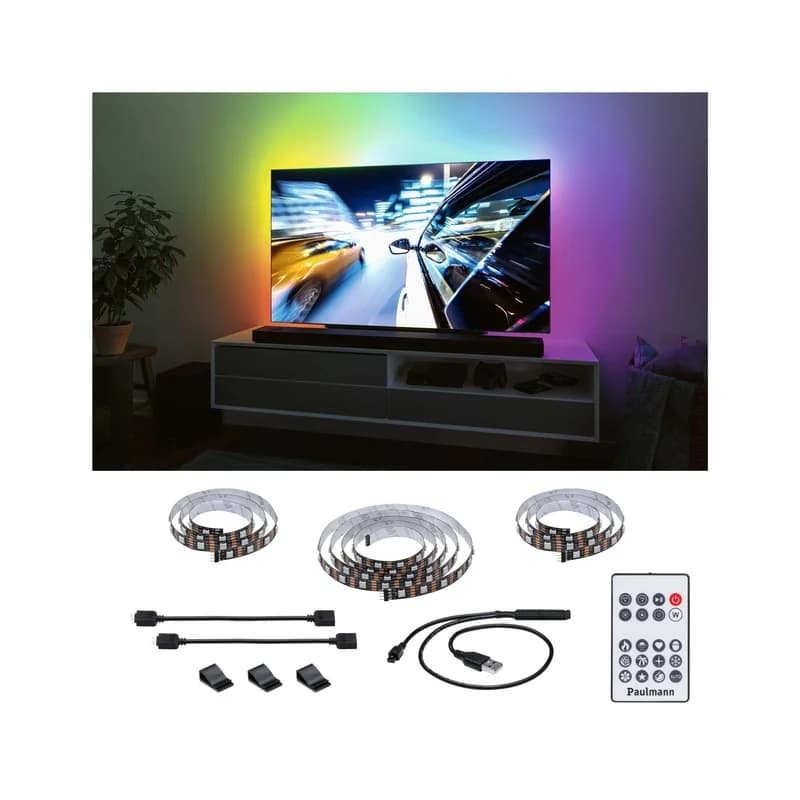 Paulmann EntertainLED USB TV-Beleuchtung 65 Zoll, 2,4 m, RGB