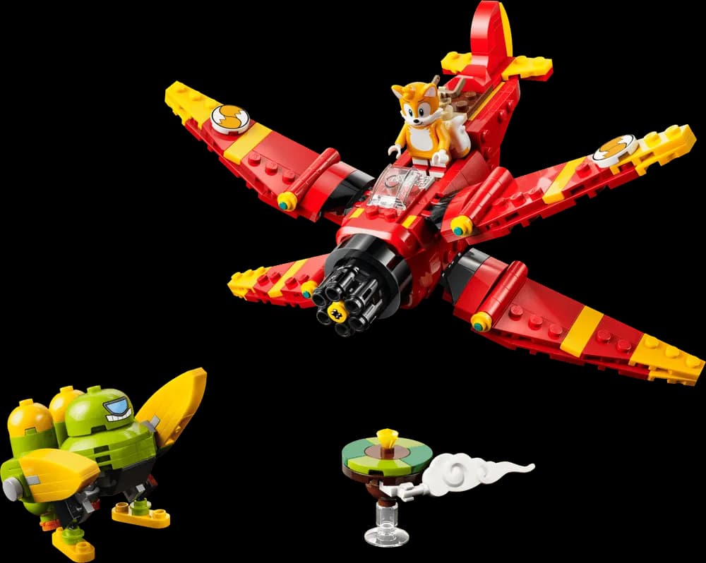 LEGO Sonic the Hedgehog Tails' Tornado-1 (77119) mit Minifigur Tails, Egg Chaser Badnik und Chaos Emerald, Herstellerbild