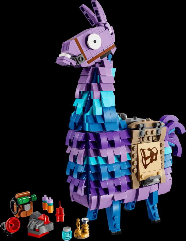 LEGO Fortnite Vorratslama (77071) mit Zubehörteilen, Herstellerbild