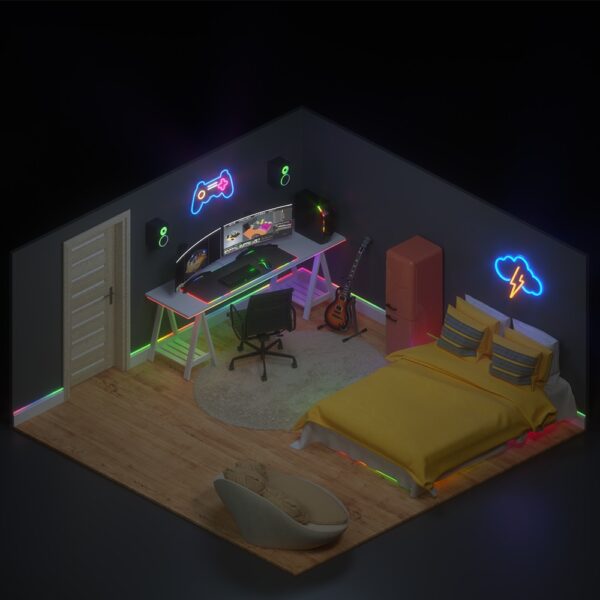 LED Neon Licht Wand Lampe Game Pad – Bild 2