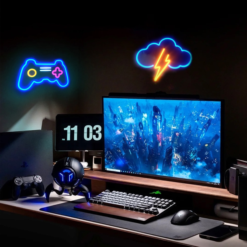 originelle 3D LED-Lampe RGB Farbwechsellicht Wohnlicht für Online-Gamer